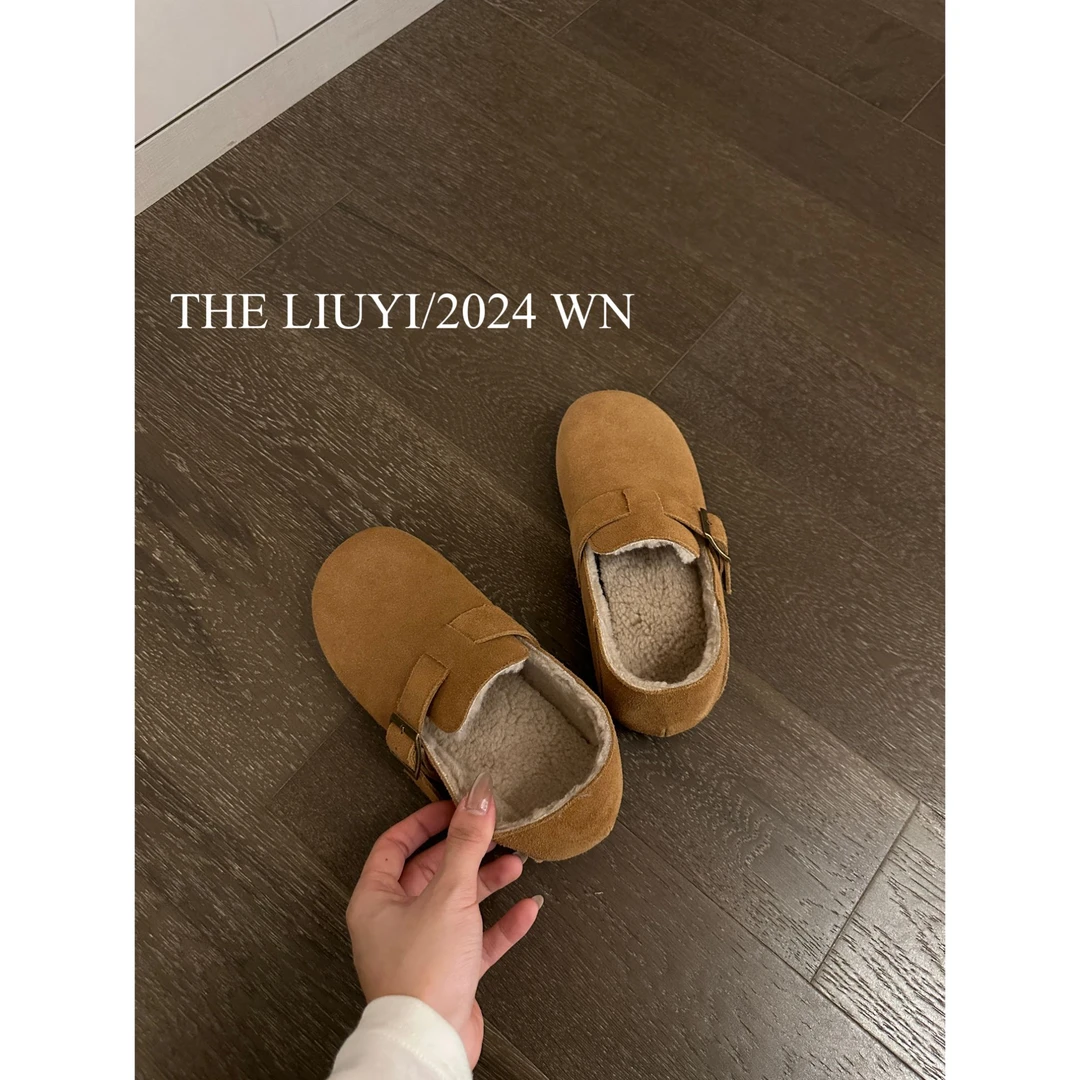 【LIUYI】真皮真毛包跟勃肯鞋6799