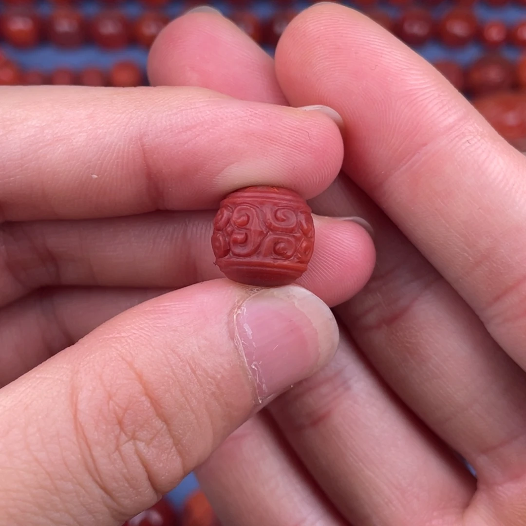 南红玛瑙未镶嵌其他12mm瓦西玫红会纹单珠