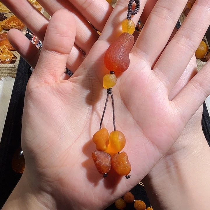 琥珀颈饰未镶嵌蜜蜡钥匙扣