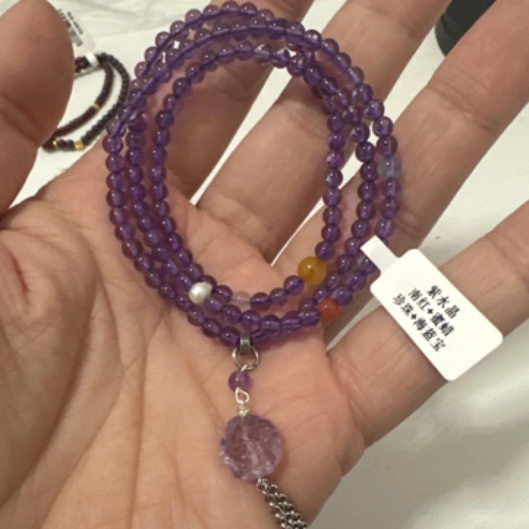 紫水晶4mm三圈手串A280