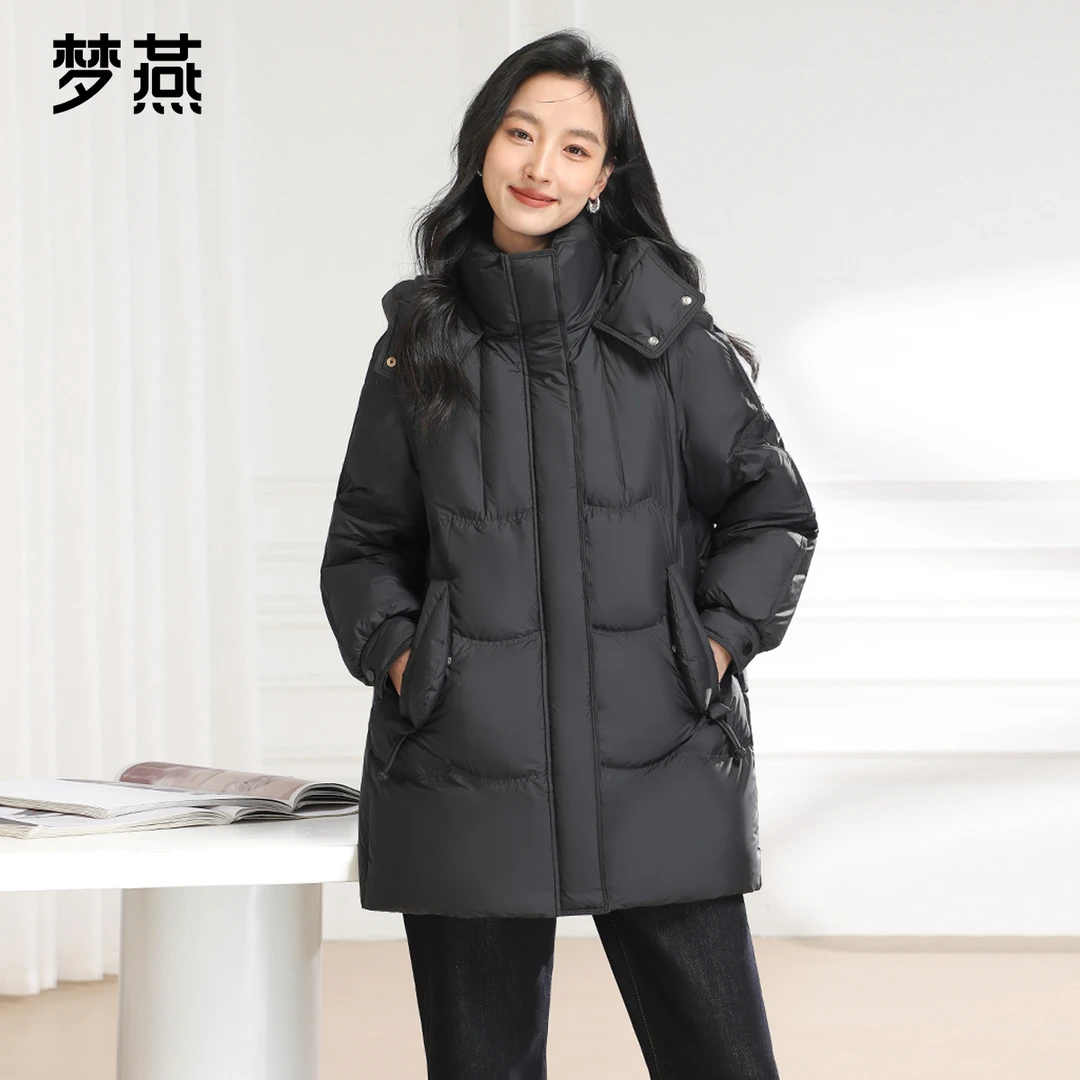 梦燕【内购会】秋冬女时尚中长款加厚保暖运动宽松羽绒服CY11B4081