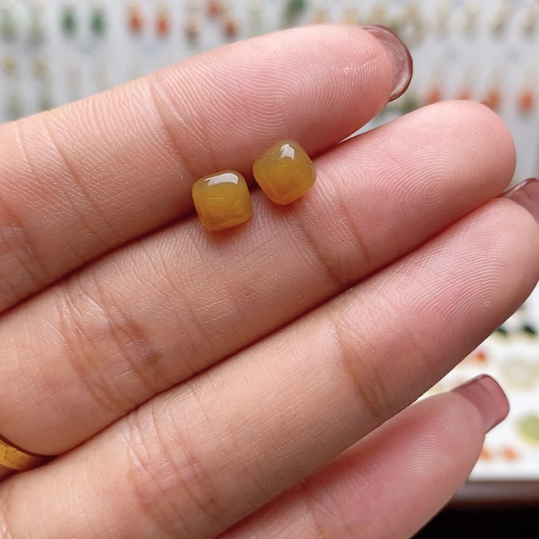 和田玉银S925镶嵌耳饰