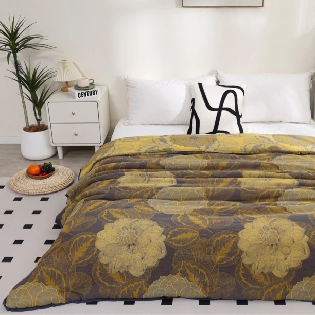 【梦幻黑金】200*230 5.5斤 双人全棉双层纱冬被