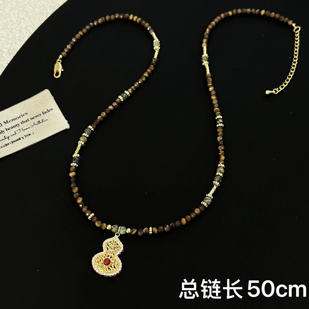 铜合金项链 气质秋冬串珠葫芦项链2805