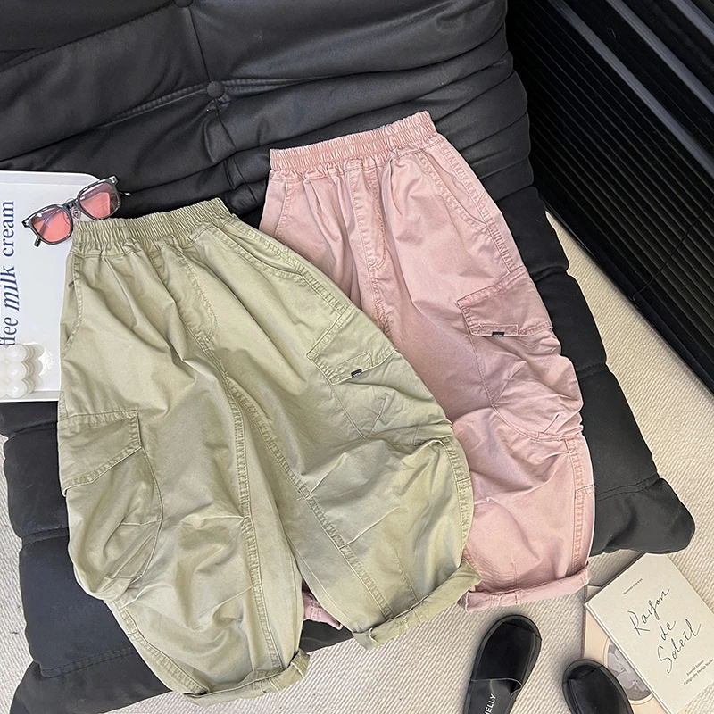 【现货】阿卷2025春装儿童韩版时尚休闲宽松工装裤子MPG4065