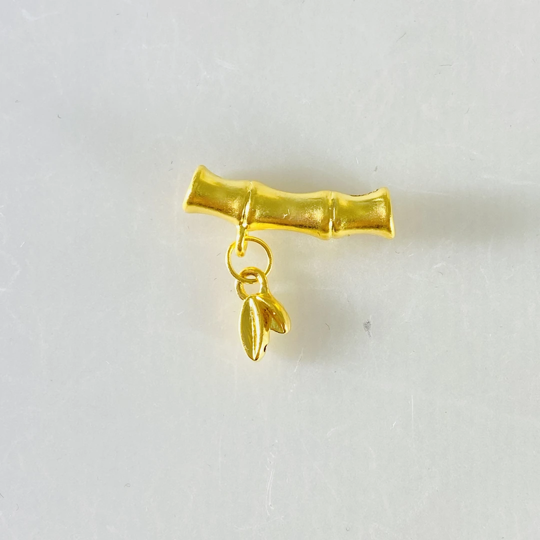 足金999 足金黄金竹节弯管提溜 0.34