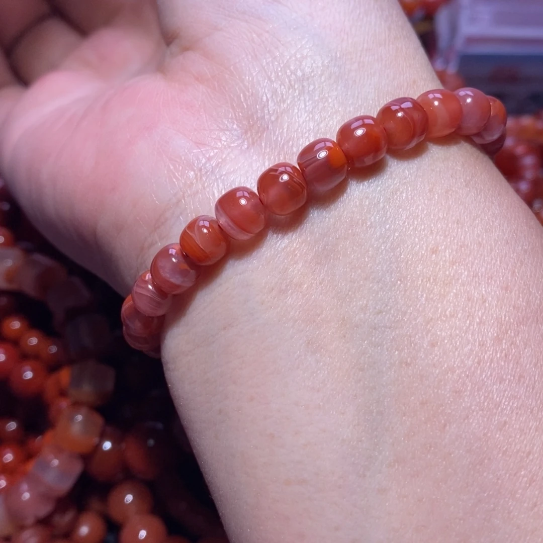 南红玛瑙未镶嵌手链卡6.8