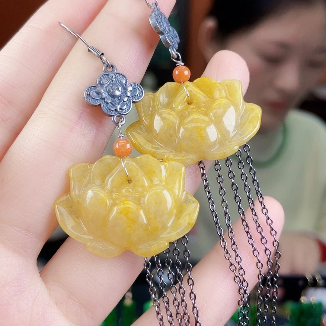 翡翠未镶嵌耳饰饰品