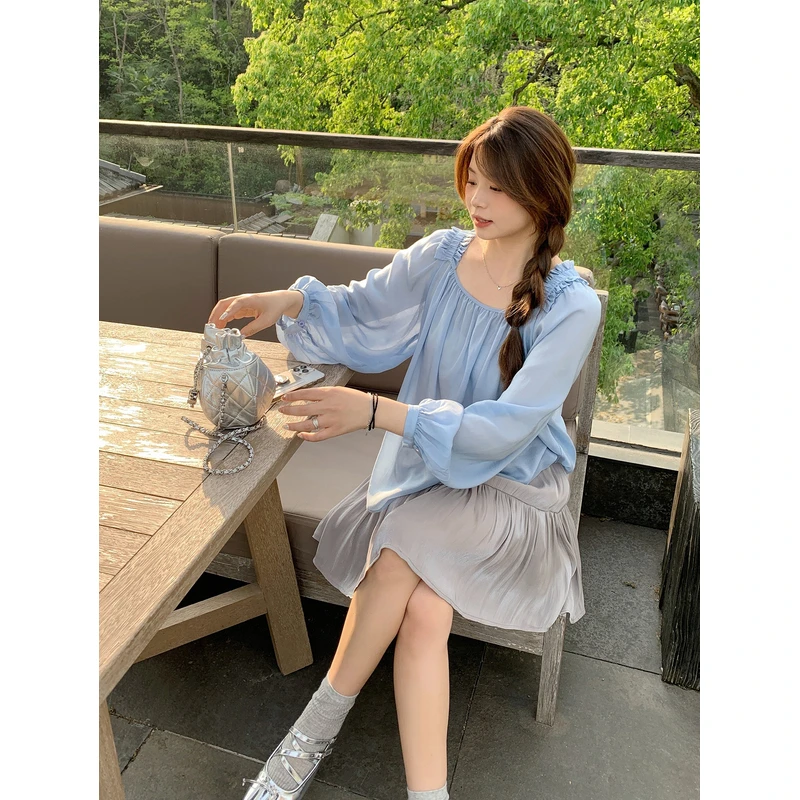 【ALINDM年终大清仓】夏胖mm显瘦上衣洋气200斤森系衬衫AS25489