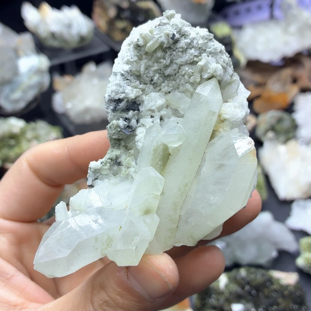 石材超美雪景晶簇