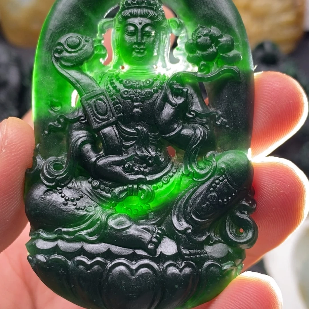 定制翡翠未镶嵌天然翡翠A货大势至