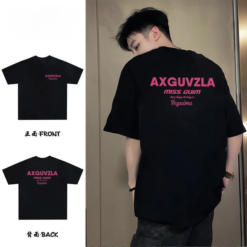 【重磅纯棉】夏季美式宽松半袖韩版黑色潮流美式个性新款男短袖T恤