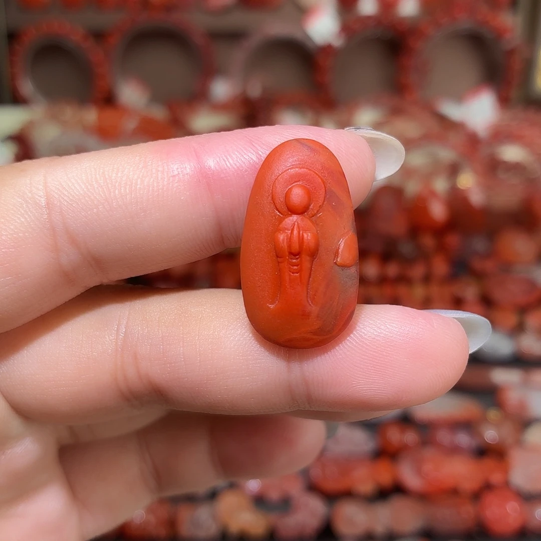 南红玛瑙未镶嵌颈饰无相佛牌