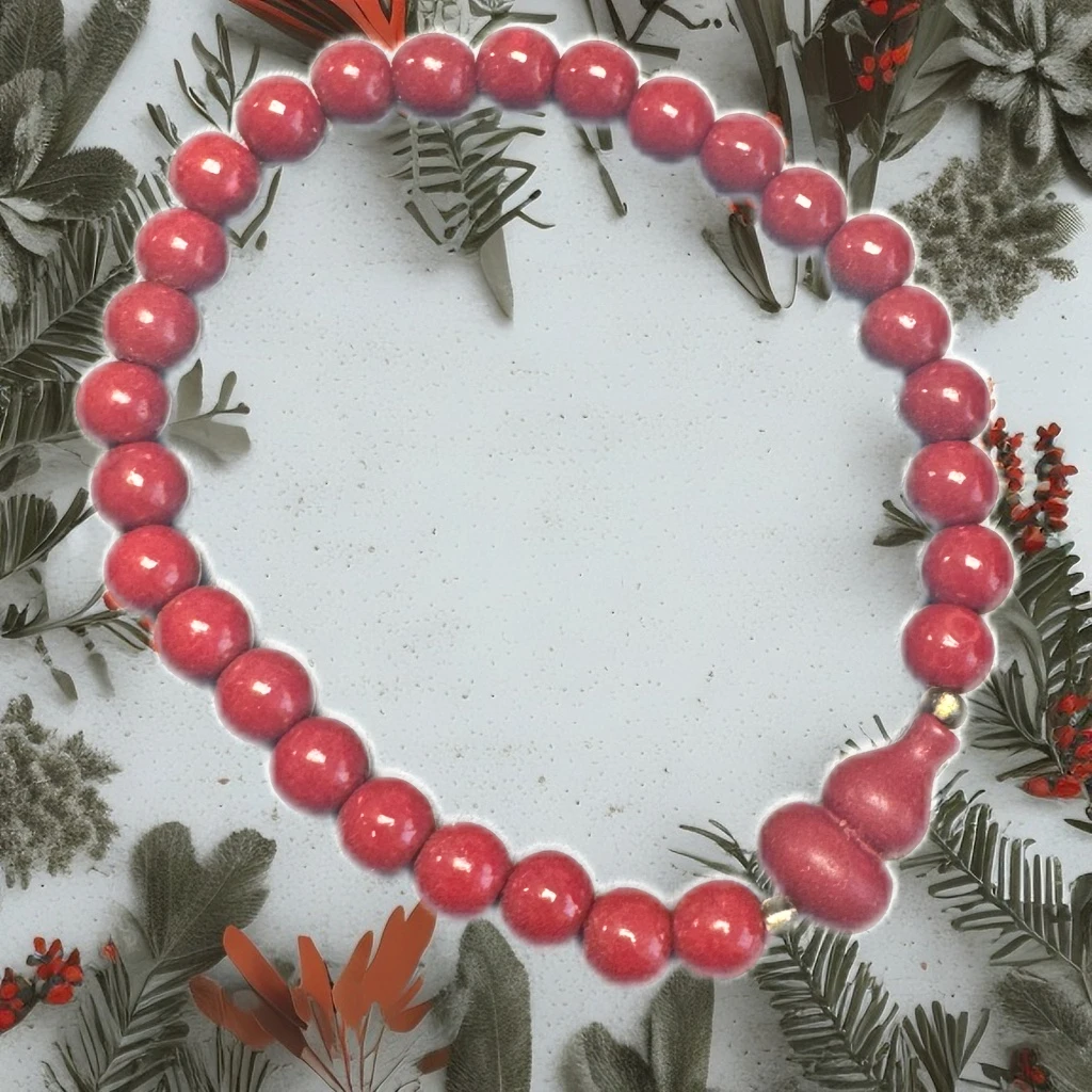 含辰砂工艺品朱砂6mm圆珠小葫芦手串