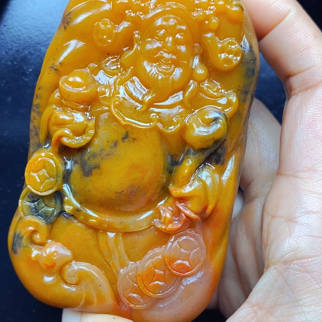 未镶嵌石英质玉（黄龙玉）吊坠(不含链)