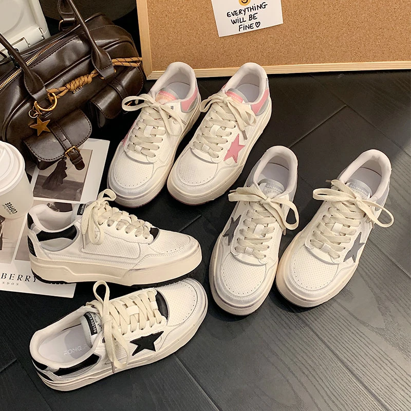 淡彩【588】脏脏款休闲星星板鞋