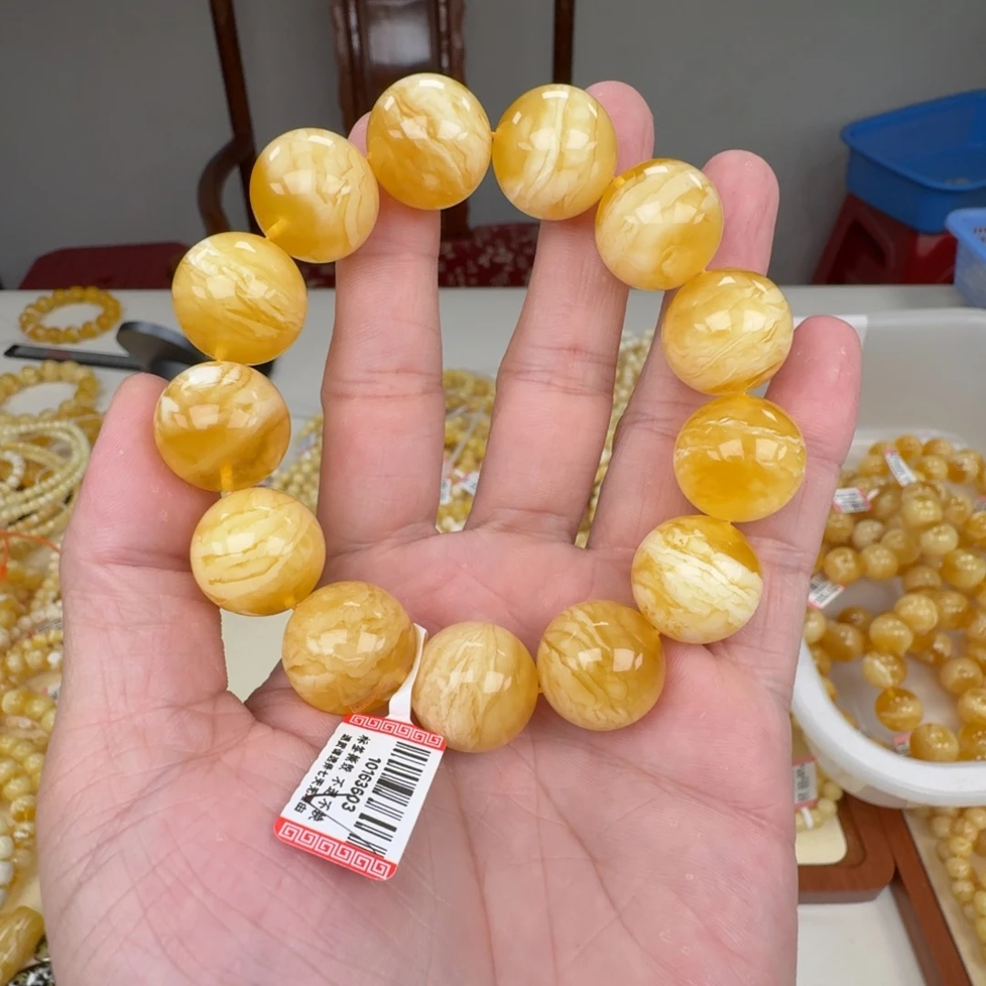 蜜蜡未镶嵌裸石蜜蜡手串