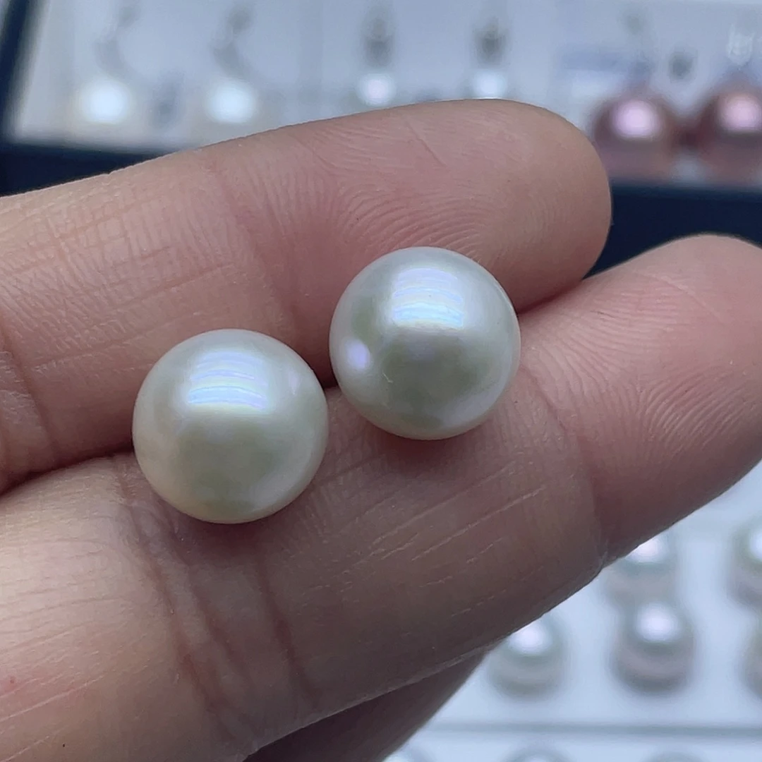 银S925镶嵌耳饰淡水珍珠