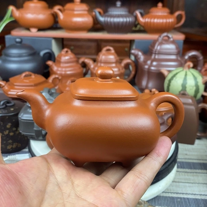 茶壶紫砂四方传炉160-220cc原矿赵庄朱泥特价