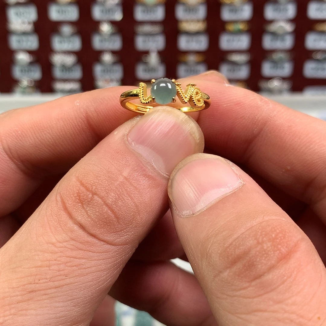 翡翠银S925镶嵌戒指679