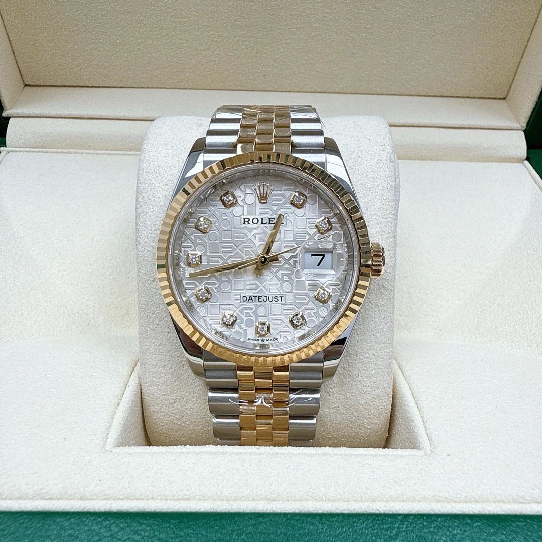 99新 Rolex/劳力士 日志126233/银电脑/原盘原钻/全套/36mm/自动