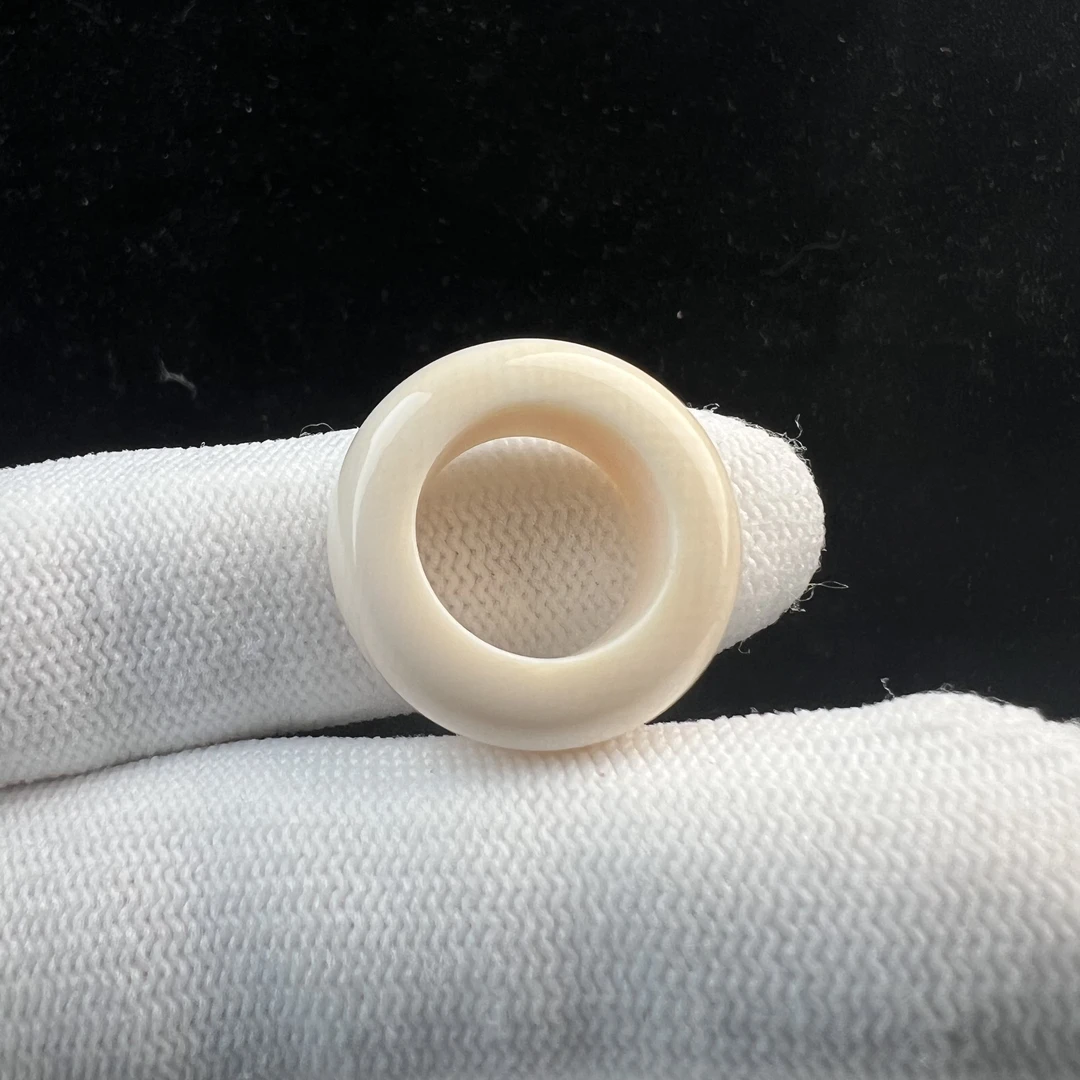D1437天然猛犸牙跑环戒指内径13.7mm支持鉴定 假一罚四