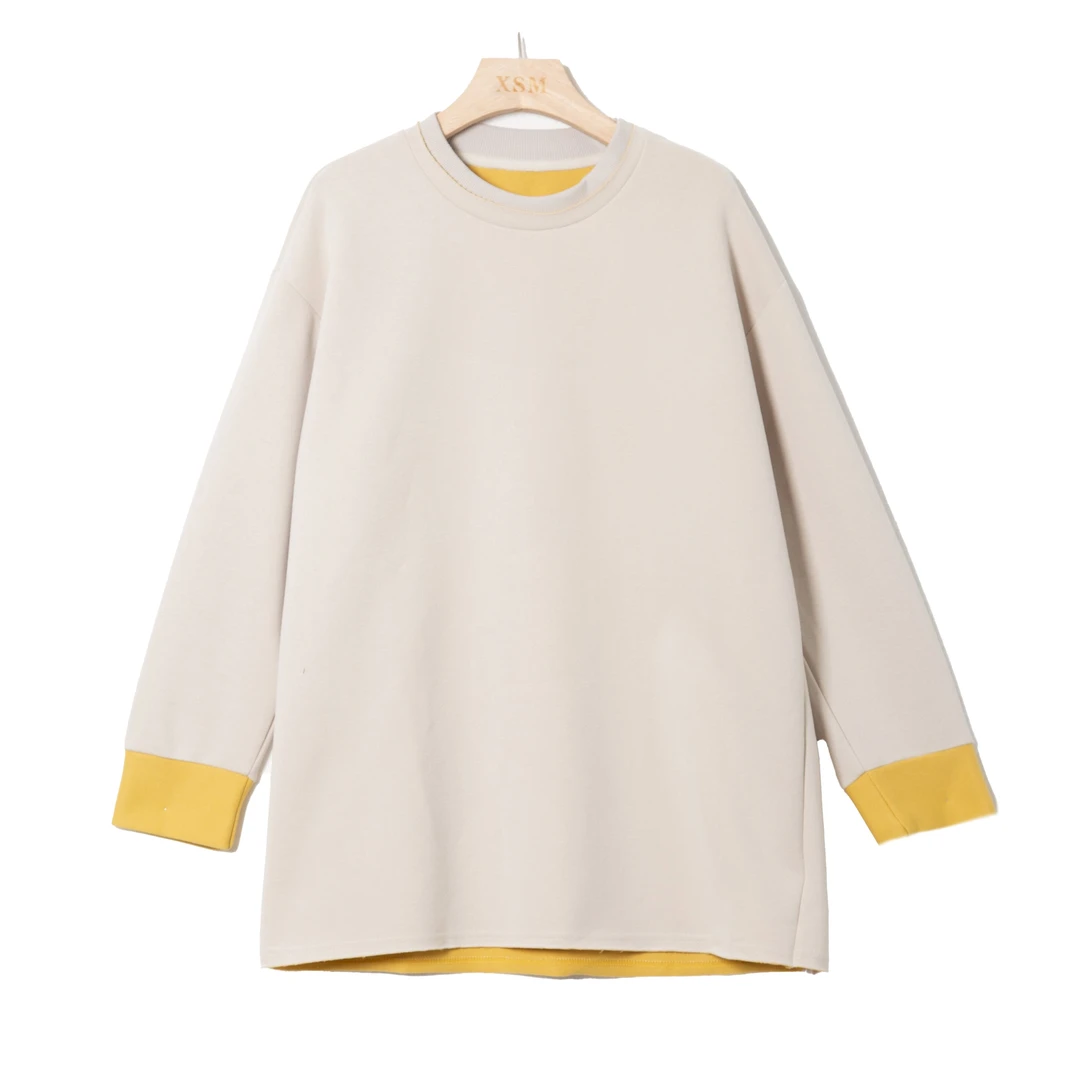 2025秋冬新款时尚百搭oversize中长款显瘦卫衣上衣LK2500363 AS