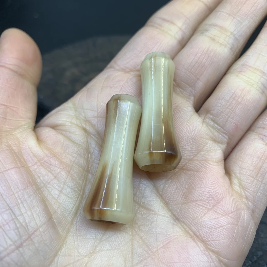网秋粒手搓 水滴轮花牛角握丸S/D牌通用常规款 一对网秋粒diy