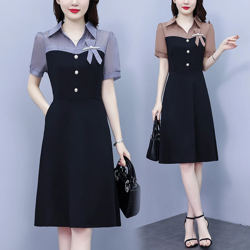 高端爆款衬衫连衣裙大码女装2025夏装新款时尚气质显瘦减龄裙子