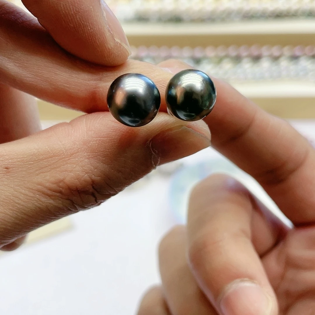 海水珍珠耳饰银S925镶嵌