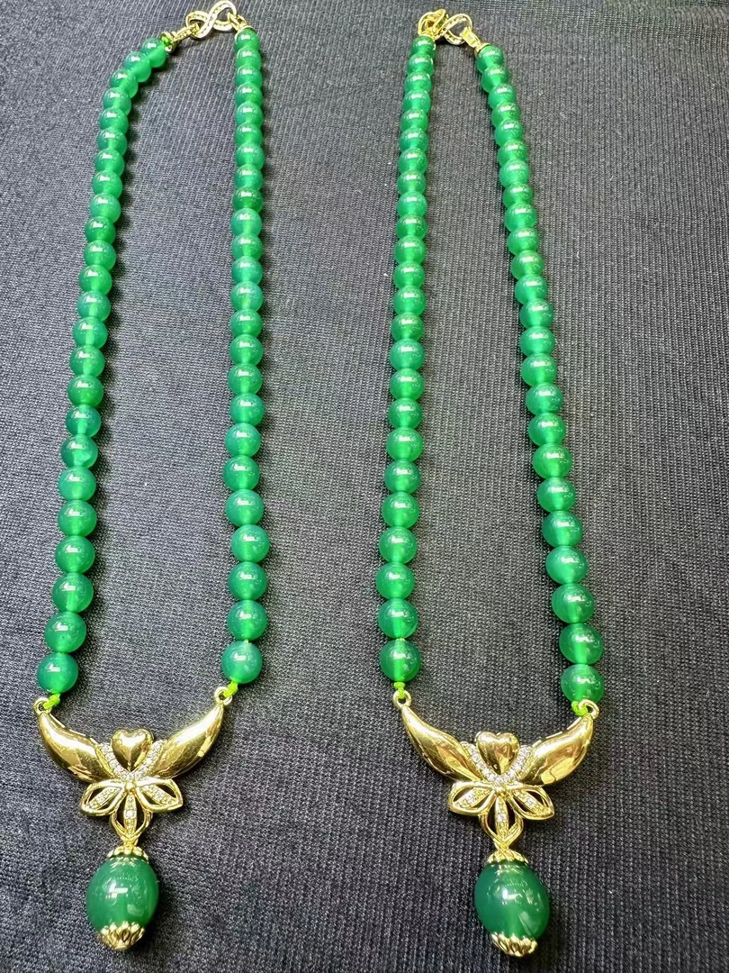 ST6493【福嘟嘟珠宝】冰翠芙蓉绿玛瑙项链-送礼佳品-多样性只发一件