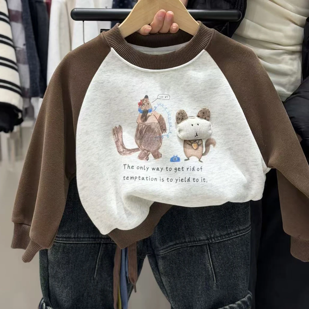 88783 秋冬新款男童小童加绒卫衣