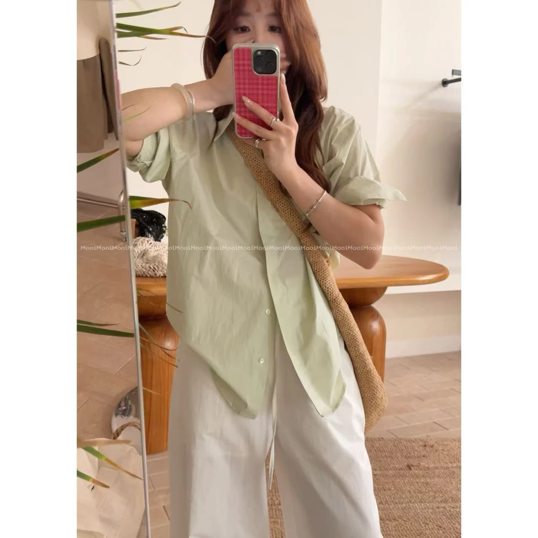 【mooi】'氧气风铃'夏季新款韩版ins风小众设计感衬衫