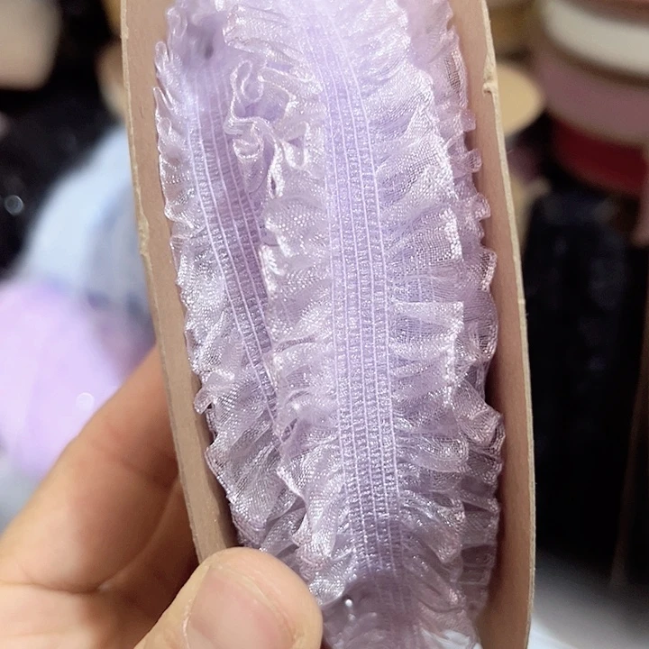 *****3的弹力裙边纱紫色10码材料