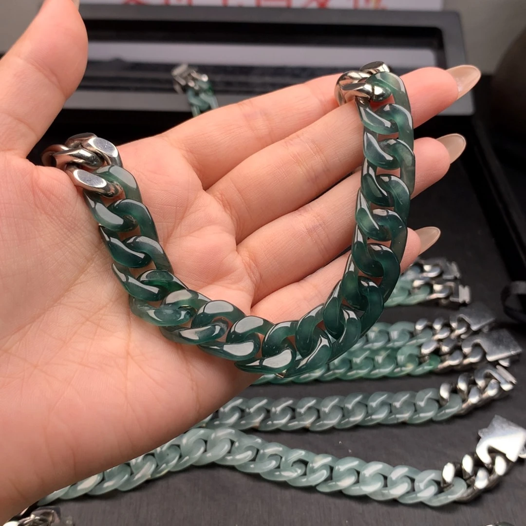 等***苦翡翠未镶嵌手链001