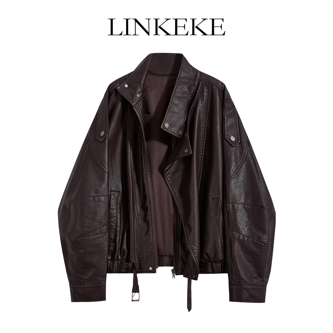 2025秋冬季法式高级感皮夹克女气质高级感工装风时尚气质皮衣外套