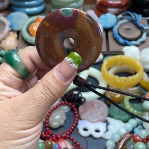 合金石英质玉（黄龙玉）手链