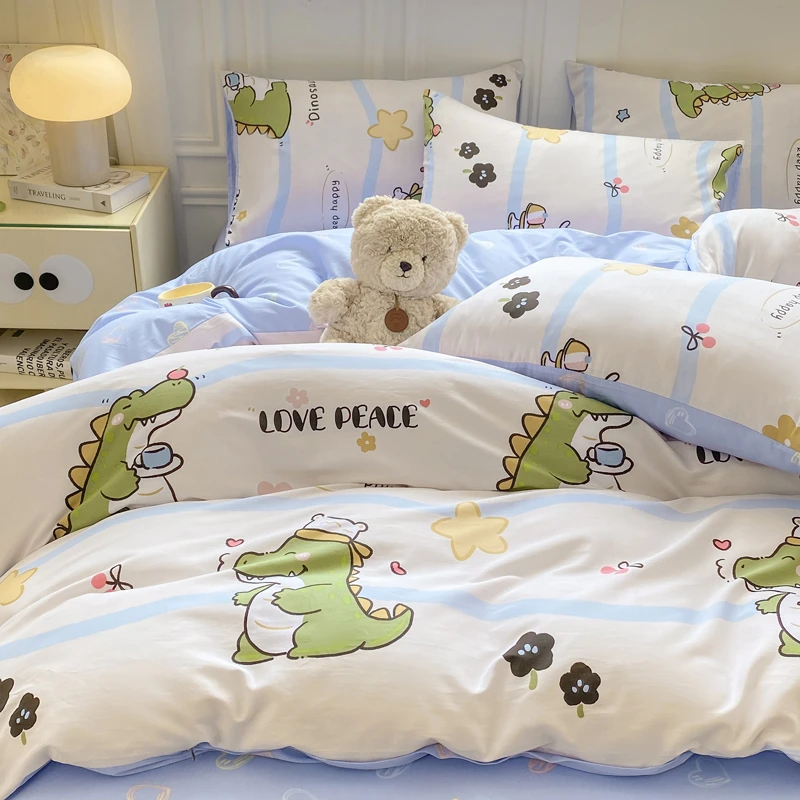 纯棉四件套全棉100棉宿舍三件套小清新单双人家用床品套件可机洗