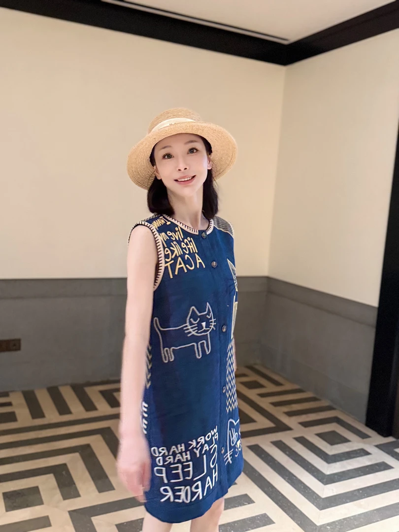 KK颜小新【烁瑶】设计感小众时尚气质舒适淑女夏季休闲宽松连衣裙