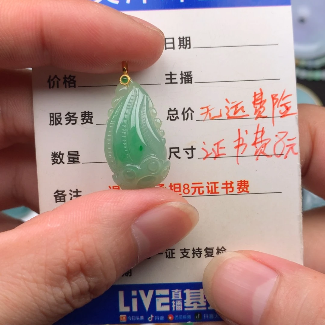 翡翠颈饰未镶嵌婷***星