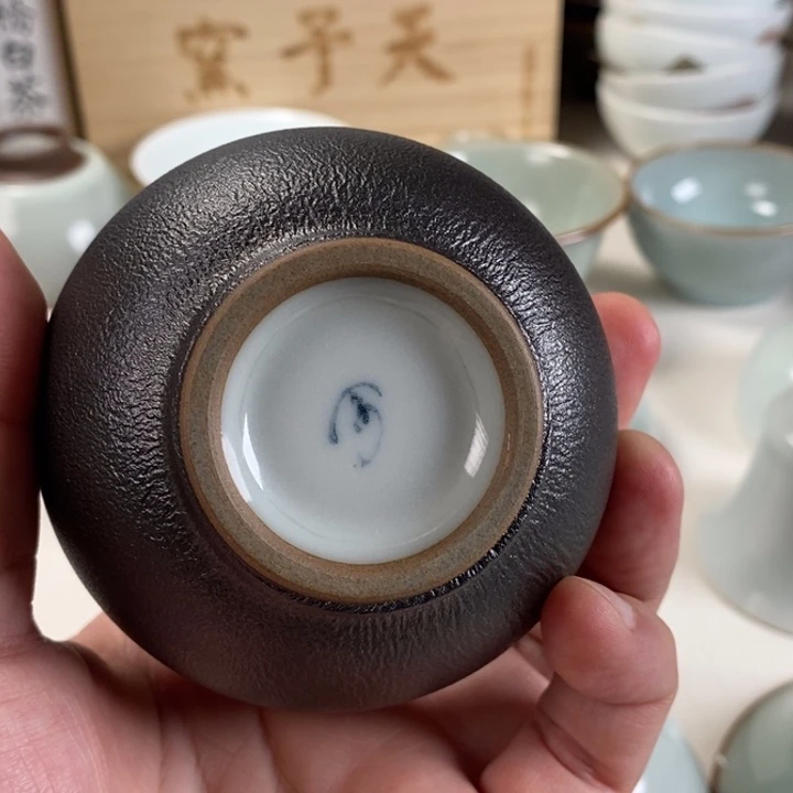 天予窑高铁釉禅定杯春归内釉