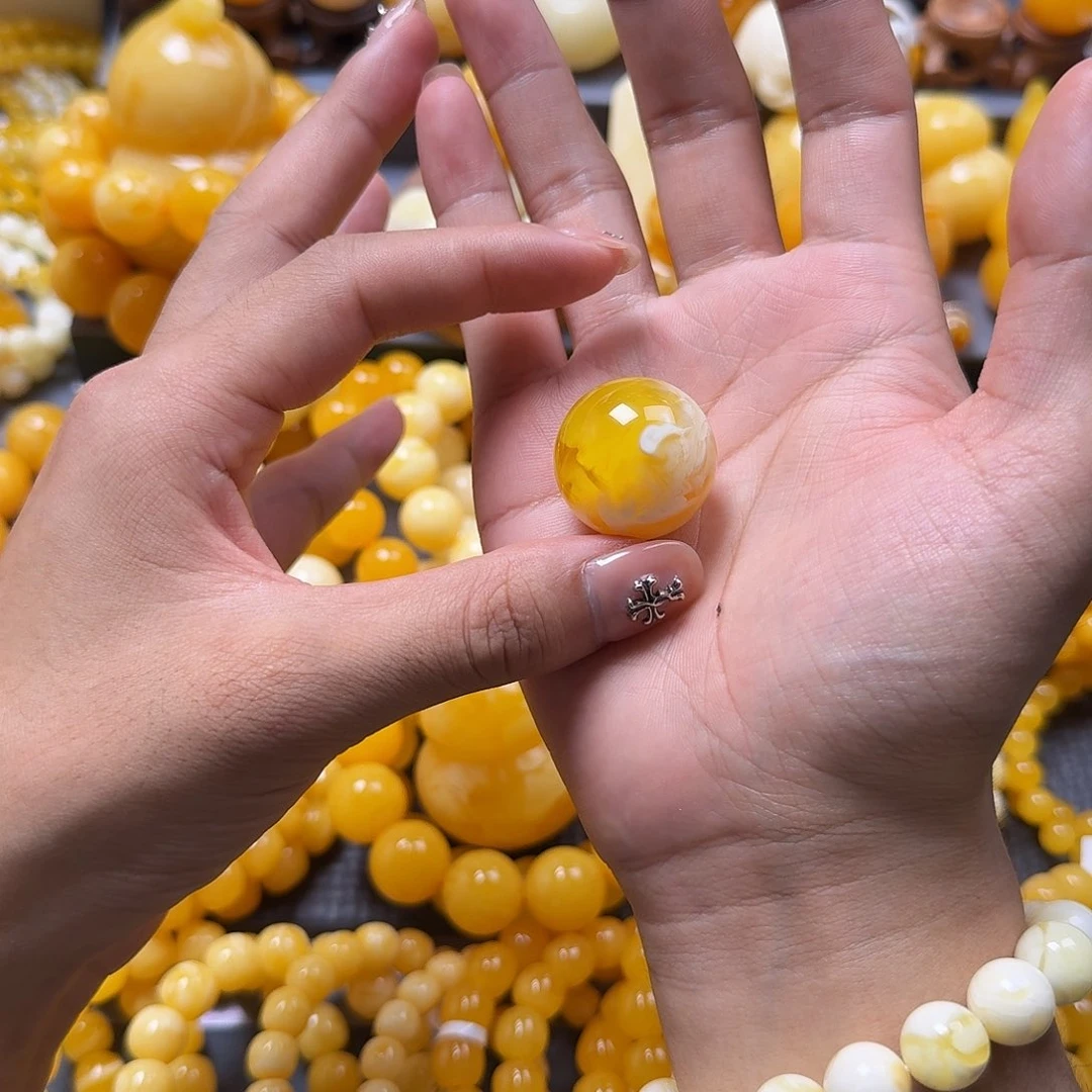 未镶嵌蜜蜡珠宝奇石锁骨26mm