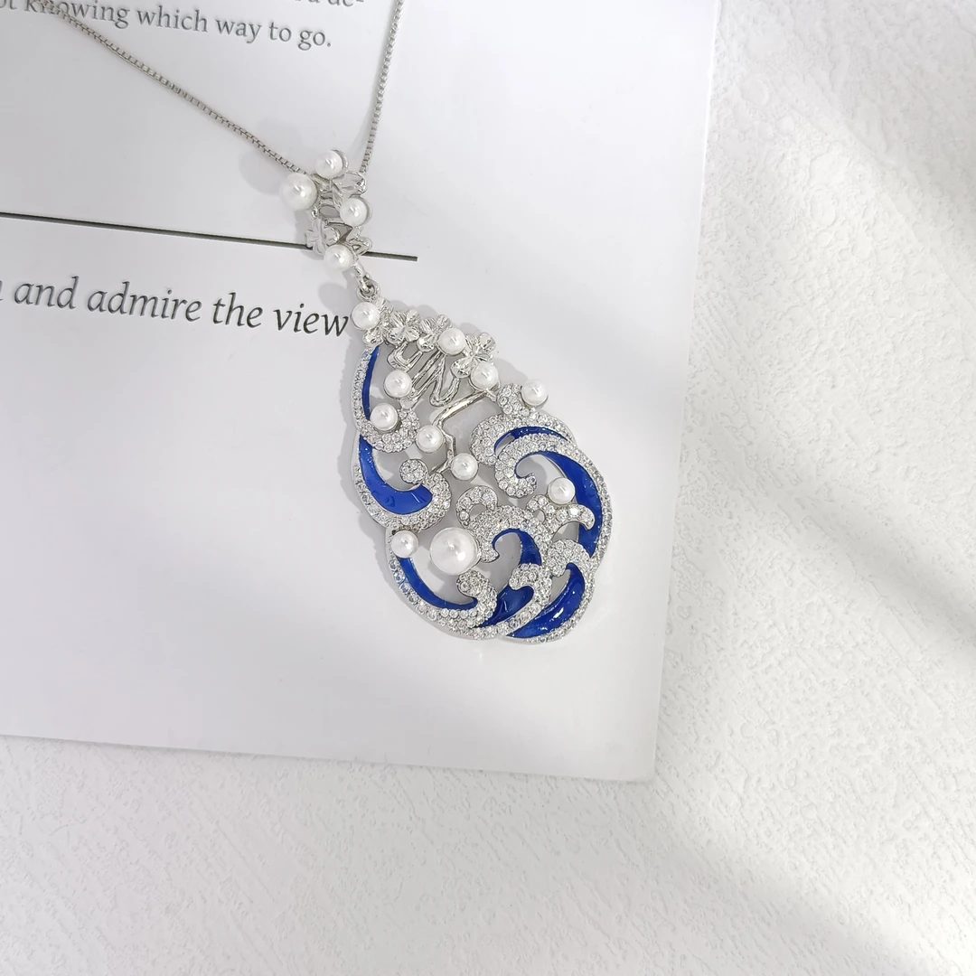 铜合金项链 WHLM-003148【鲛绡珠纬】项链气质轻奢时尚百搭精致