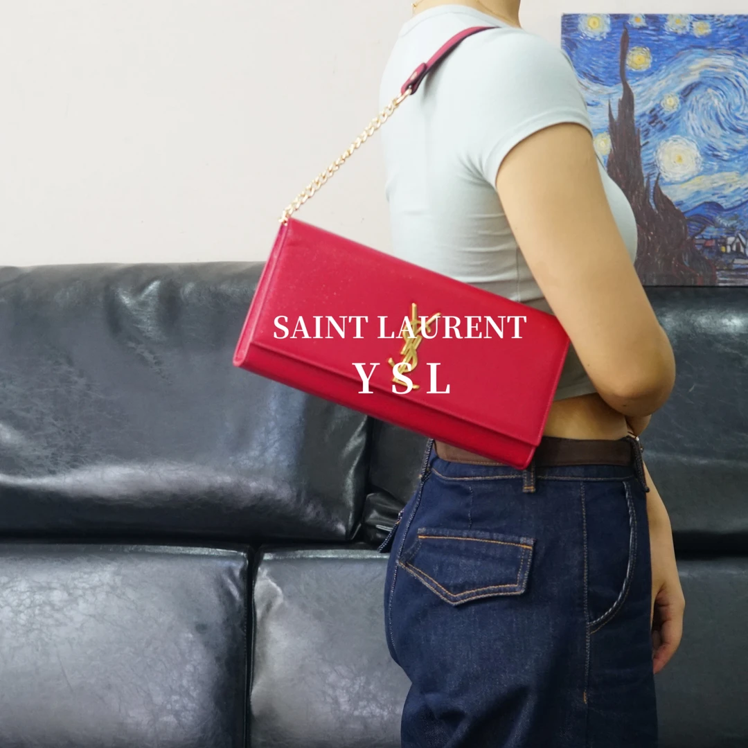 95新 YSL/圣罗兰 红色金标单肩包/AR06102629/2629