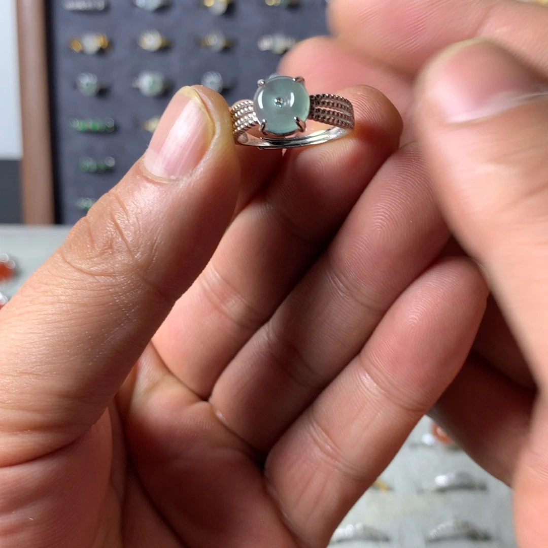 娑****翡翠未镶嵌戒指0061