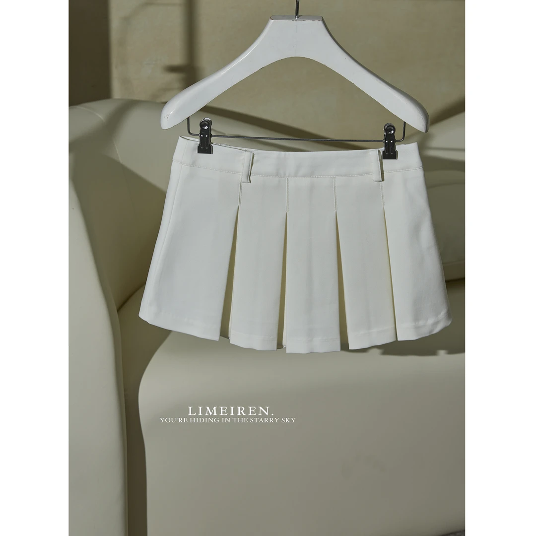 纯色百褶短裙时尚减龄防走光半身裙