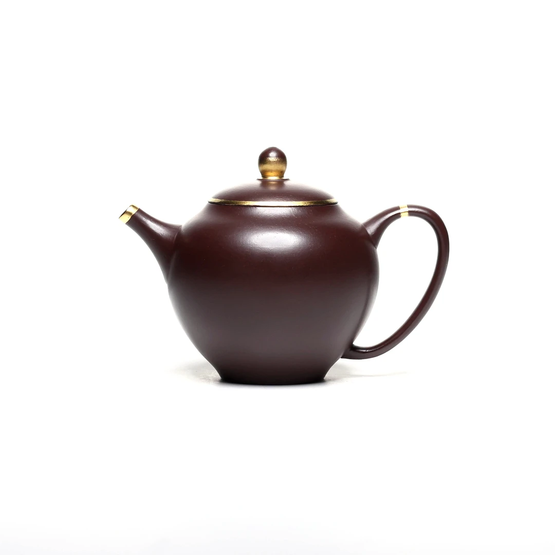 秋闻 紫茄泥描金怀香 140cc 宜兴紫砂壶手工茶壶
