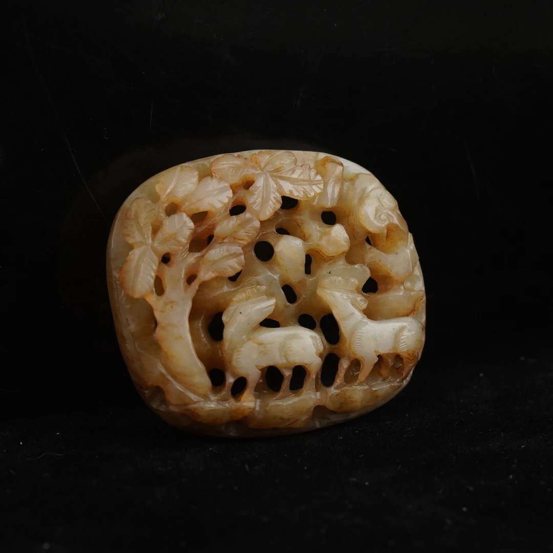 【明】双鹿戴饰（重35g）QTY573