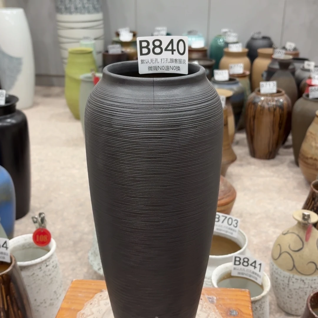 摆件嘉*口裂840 景德镇陶瓷花瓶高34口9