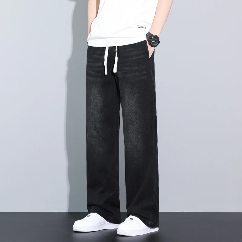 新款高端轻奢春秋潮流牛仔裤美式男款2025宽松百搭阔腿裤直筒休闲